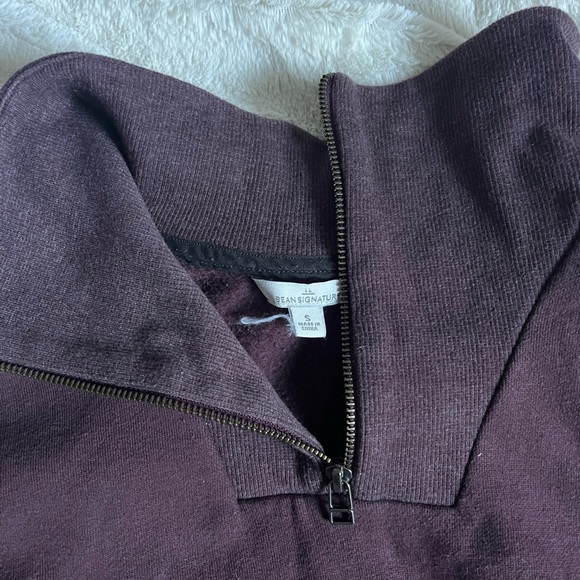 LL Bean Signature Quarter Zip Maroon Size Small - Picture 2 of 2